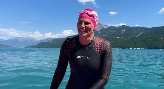 Sally Guillaume at Serre Poncon Lake Sally Guillaume at Serre Poncon Lake